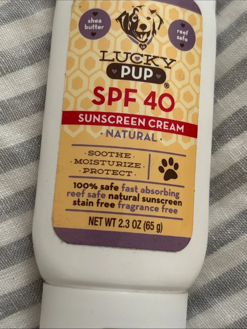 Lucky Pup Dog SPF 40 Natural Sunscreen Cream Pupscreen 2.3 oz